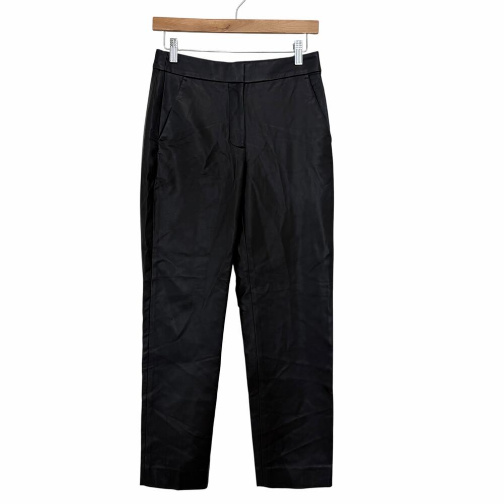 J. Crew Black Faux Leather Kate Pants Sz 0